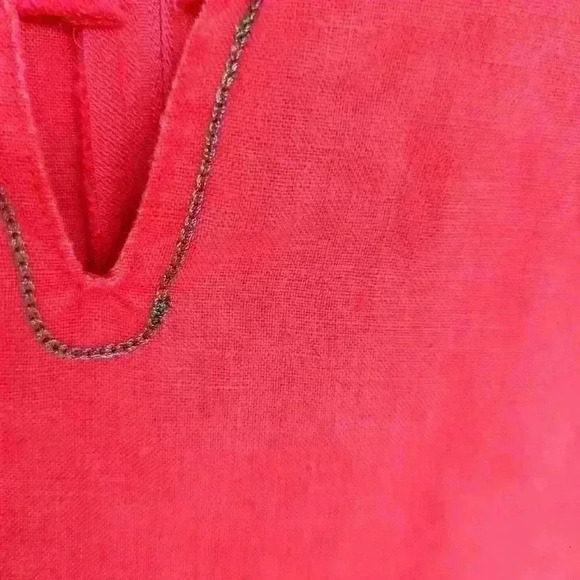 Linen Territory Ahead Red Sleeveless Dress - Picture 6 of 6